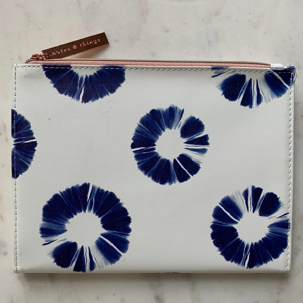 DesignWorks Ink Leatherette Journal with Zipper Pouch Indigo Batik